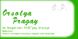 orsolya pragay business card